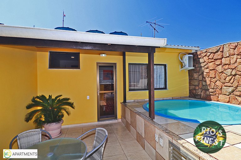 Copacabana Cobertura de 2 quartos com Piscina