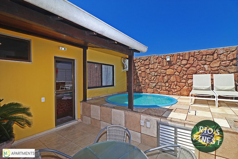 Copacabana Cobertura de 2 quartos com Piscina