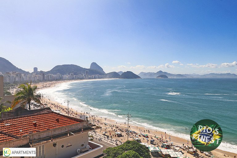 Cobertura de 4 quartos com teraço frente para o Mar no Rio