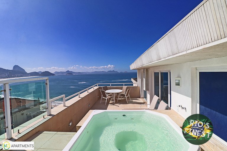 Cobertura de 4 quartos com teraço frente para o Mar no Rio