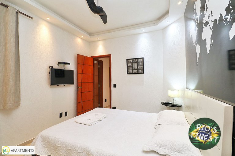 Apartamento de temporada com 3 quartos perto do mar no Rio d