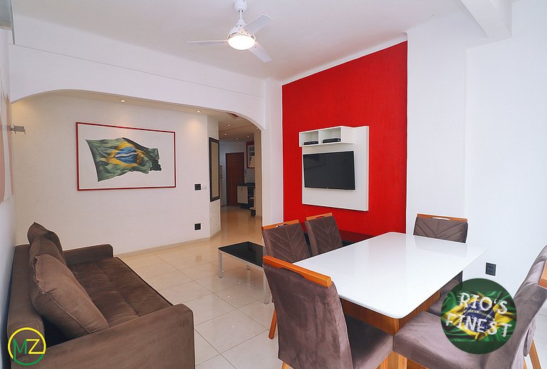 Apartamento de temporada com 3 quartos perto do mar no Rio d