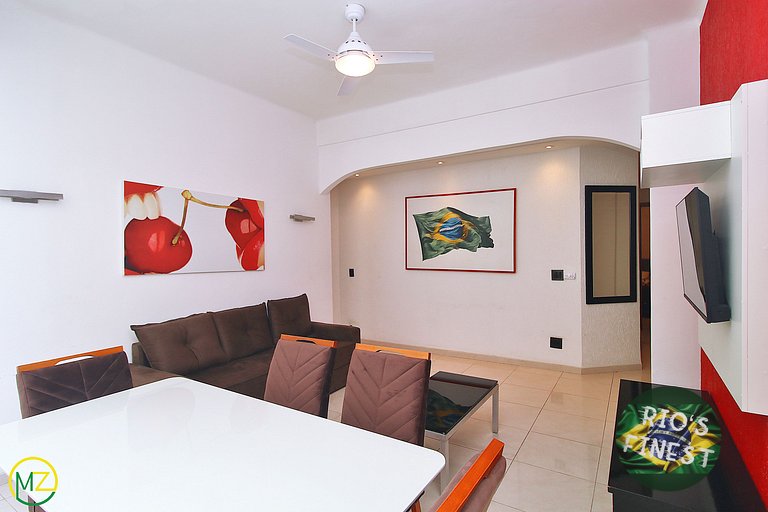 Apartamento de temporada com 3 quartos perto do mar no Rio d